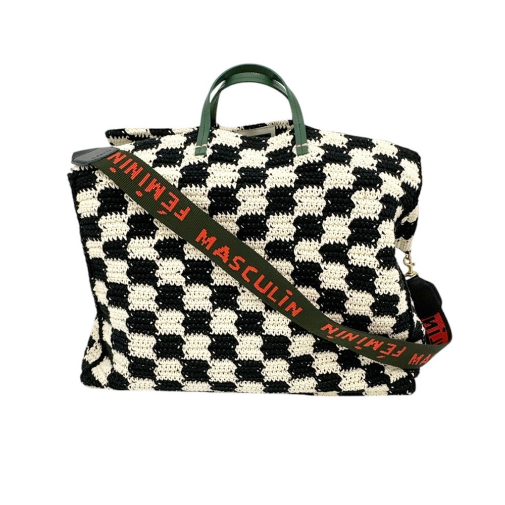 Clare V Simple Checkered Tote Bag w/ strap